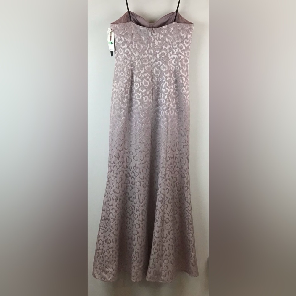 NWT David Meister Lavender Brocade Strapless Dress | 8 - Picture 3 of 12